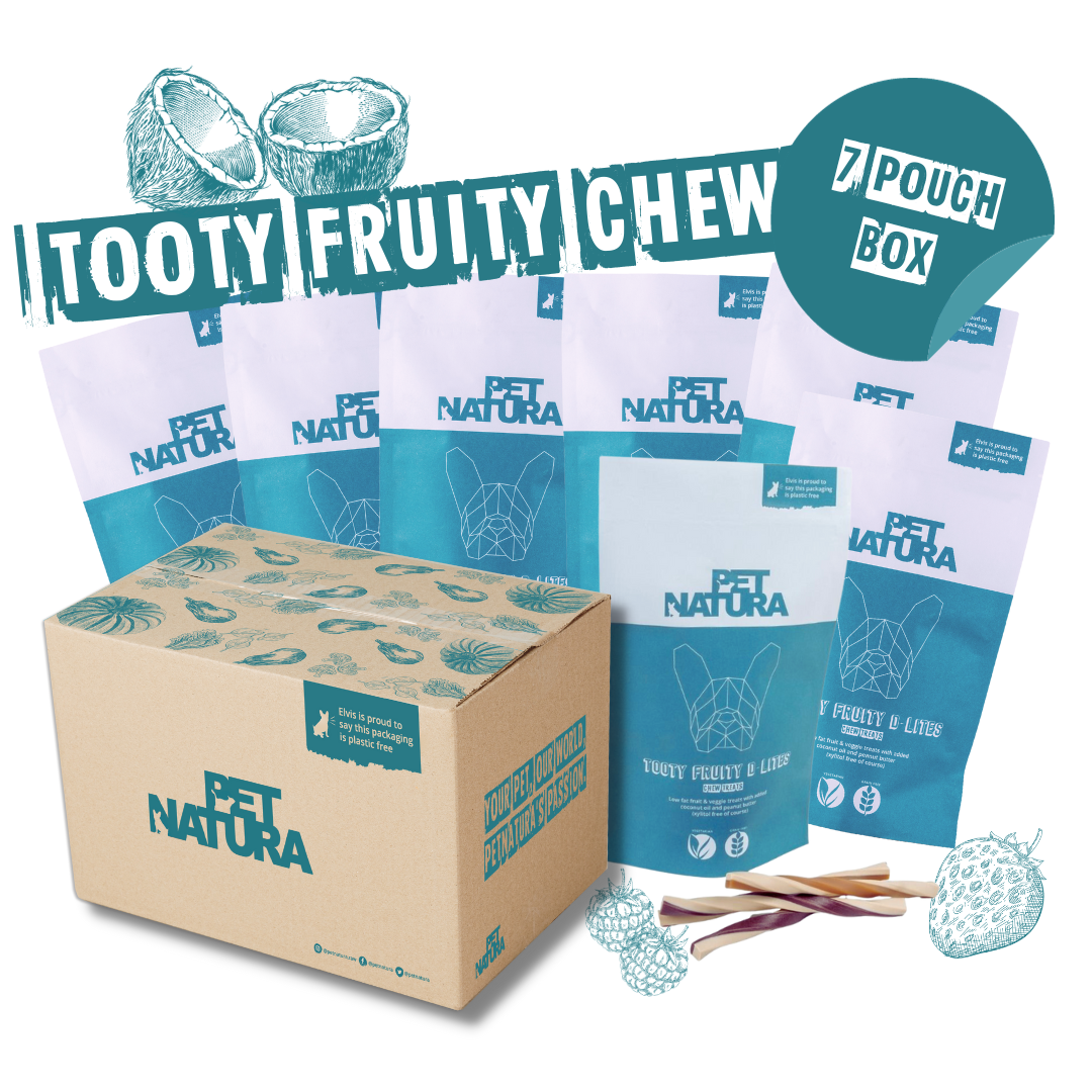 Tooty Fruity D-Lites - Dog Chew Treats - 7 Pouch Multi Box - 56 Treat Chews