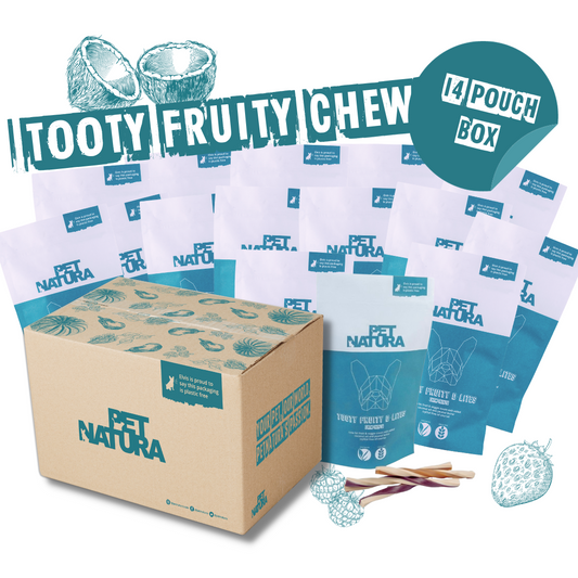 Tooty Fruity D-Lites - Dog Chew Treats - 14 Pouch Multi Box - 112 Treat Chews