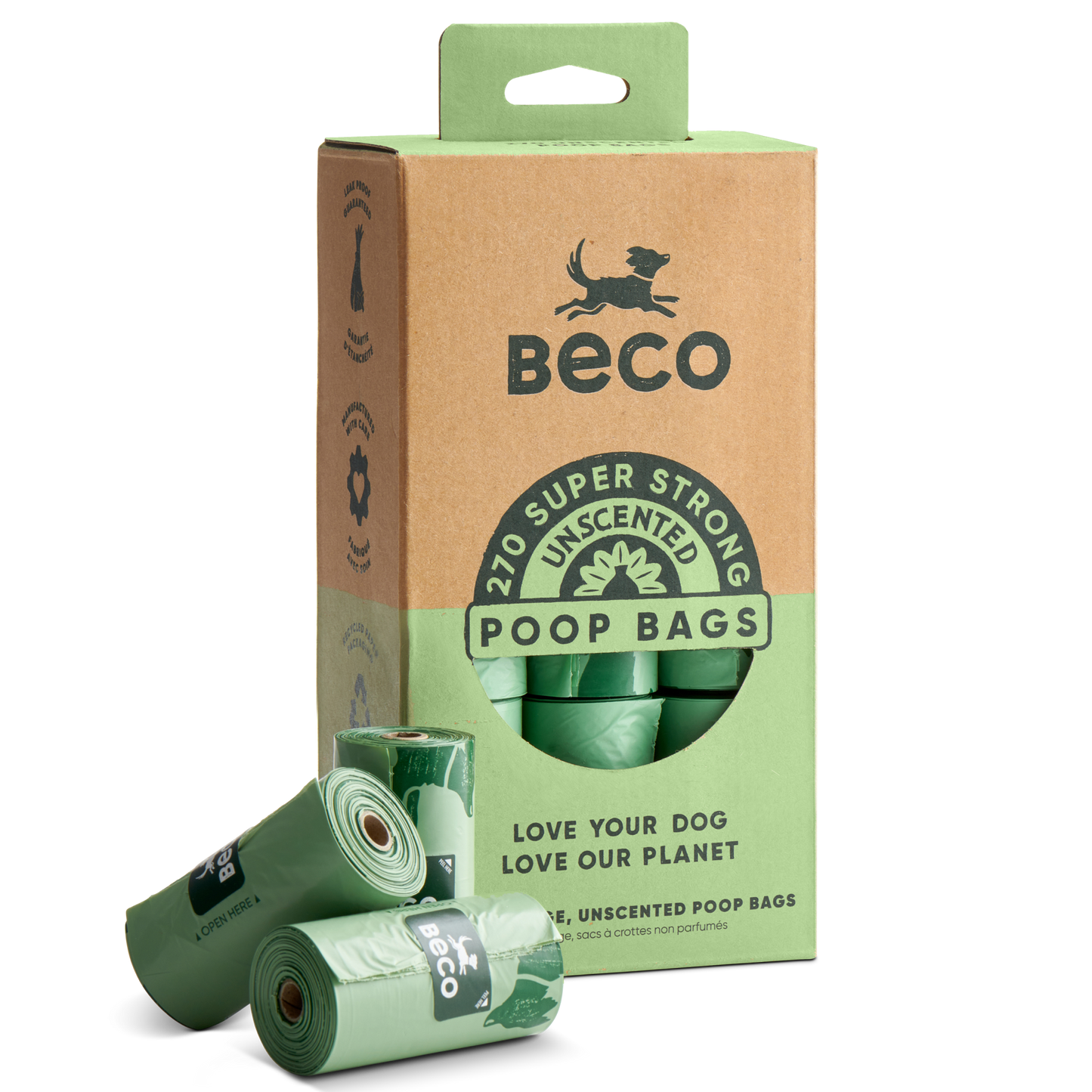 Beco Large Poop Bags - Unscented - 270 Pack