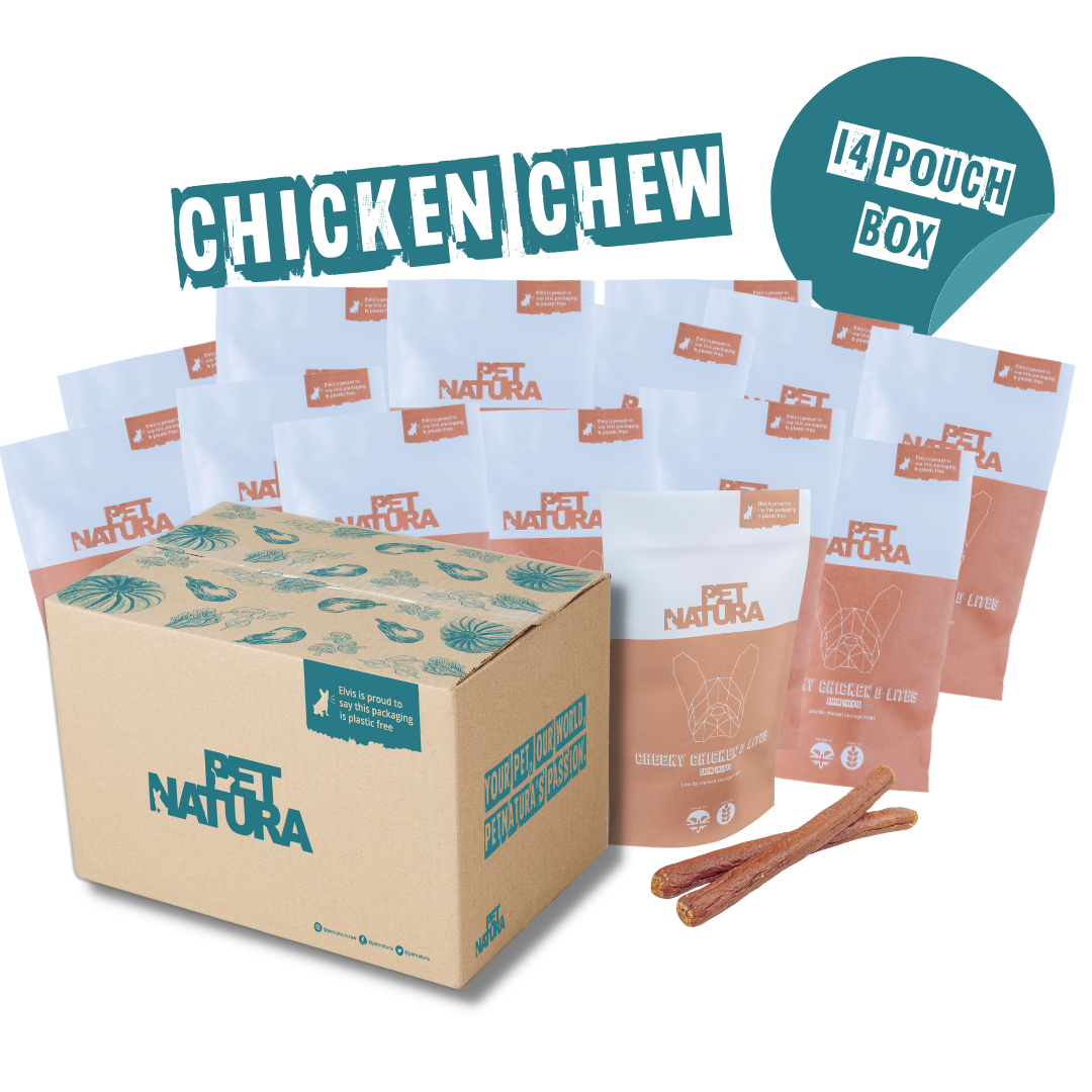 Cheeky Chicken D-Lites - Dog Chew Treats - 14 Pouch Multi Box - 112 Chew Treats