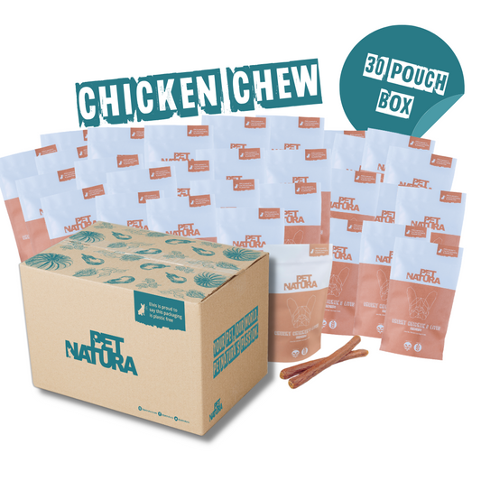 Cheeky Chicken D-Lites - Dog Chew Treats - 30 Pouch Multi Box - 240 Chew Treats