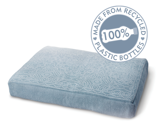 PET BED - DOT FLORAL DENIM BLUE